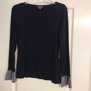 Vince Camuto Women’s Long Sleeve Navy Blue Top Size Small.  NWT
